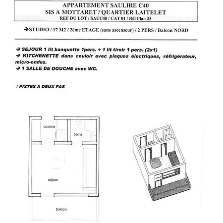 La Saulire - Studette Pour 2 Personnes A Meribel Mottaret Dans Le Quartier Du Laitelet, Au Pied Des Pistes Mae-2158 * Les Allues